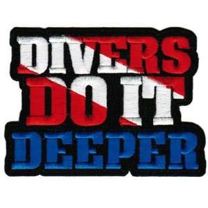 Divers Do It Deeper Embroidered Iron On Scuba Diving Emblem Souvenir