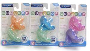GumDrop INFANT Pacifiers, 2 pk BPA FREE, Assort Colors  