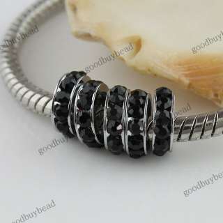 CRYSTAL SPACER EUROPEAN BIG HOLE CHARM LOOSE BEADS FINDINGS WHOLESALE 