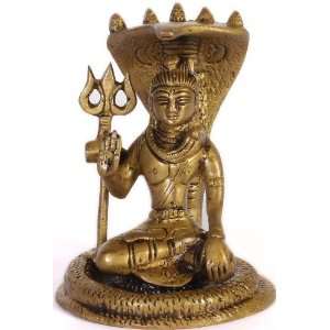  Blessing Shiva   Brass Sculpture