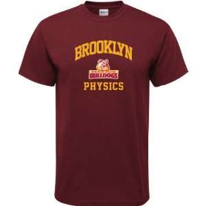  Brooklyn College Bulldogs Maroon Physics Arch T Shirt 