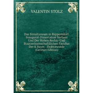   Bayer. . Doktorwurde (German Edition) (9785874081928): VALENTIN STOLZ