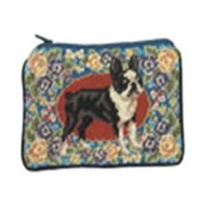 : 123 Creations C501CC 4.5x7 in. B Floral Boston Terrier Petit point 