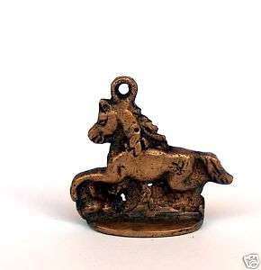 ANTIQUE BRASS RUNNING HORSE PERSONAL WAX SEAL STAMP  