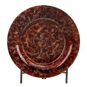    Elegant Decorative Glass Plate with Metal Stand