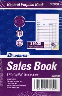 SMALL BUSINESS Sales Order Receipt Book Adams DC3530  