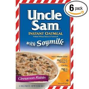 Uncle Sam Instant Oatmeal with Soymilk   Cinnamon Raisin, 8 Count, 11 
