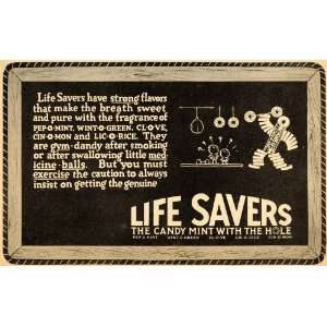  1920 Ad Life Savers Candy Strong Mint Boxing Gymnasium 