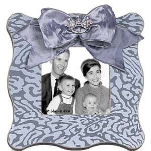    Silver Ocelot Picture Frame in Flannel with Crown Jewel: Baby
