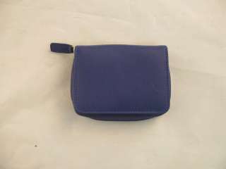 Genuine Leather Wallet With Coin Purse Dark Blue  