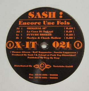 artist sash title encore une fois label x it records cat no format 12 
