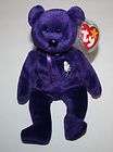 TY Princess Beanie Baby Purple RARE INDONESIA PE Pellets UN NUMBERED 