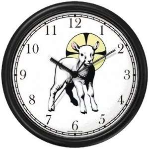  The Lamb with Halo Christian Theme Wall Clock by 