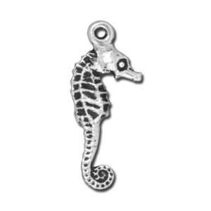  24mm Antique Silver Seahorse Charm by TierraCast: Arts 