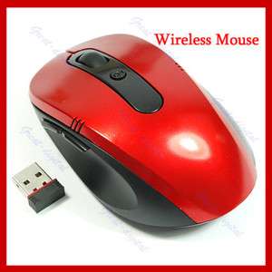 4GHz 2.4G USB Mouse Fr PC Laptop Wireless Optical Red  