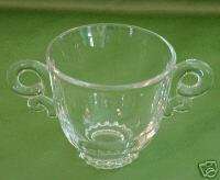 Vintage Glass HEISEY Open Sugar Bowl LARIAT  