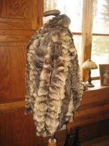 Excellent XS Small Raccoon Fur Coat Jacket #1c  