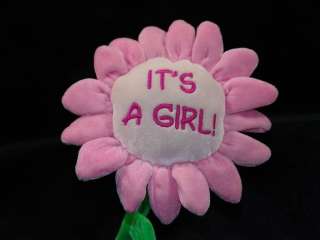 BIG 24 RUSS ITS A GIRL PINK FLOWER BABY LOVEY PLUSH  