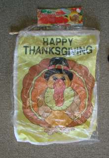 Happy Thanksgiving Turkey Gobble Outdoor Indoor Garden Flag  