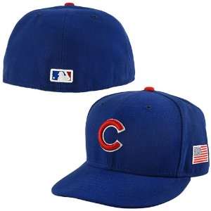   Chicago Cubs Authentic 5950 Home Cap w/ American Flag: Sports