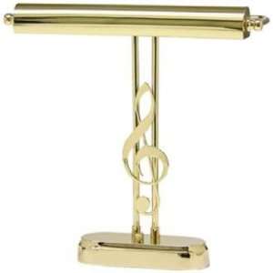   Troy 15 1/2” High Polished Brass G Clef Piano Lamp