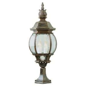  Classic   Four Light Large Pier Mount, White Finish with Beveled Glass