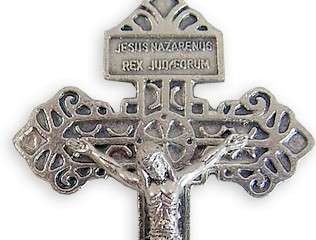 Silver Pardon Crucifix Cross Jesus Christ Sacred Heart  