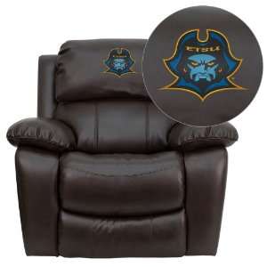   Buccaneers Embroidered Brown Leather Rocker Recliner