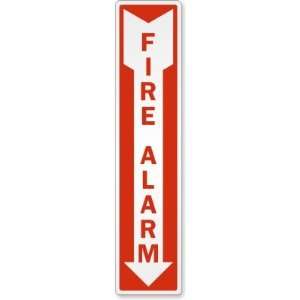  Fire Alarm (Arrow) (large) Laminated Vinyl Sign, 4 x 18 