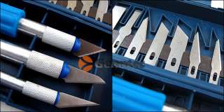 17 Hobby Knife Cutting Set Magnetic Organizer Case New  