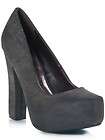   Women Chunky Heel Platform Stiletto High Heel Pump sz Grey trish01