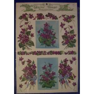 Purple Flowers Decoupage Print Arts, Crafts & Sewing