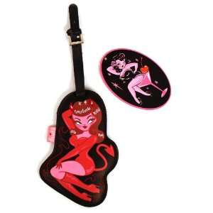  Pin Up Luggage Tag   Devil Girl by Fluff: Home & Kitchen