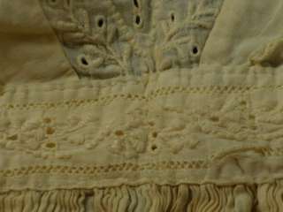 Antique Late Victorian Linen Infant Christening Gown  