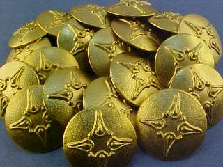 vintage 10 BUTTONS GOLD GOTHIC CROSS SHANK BACK METAL  