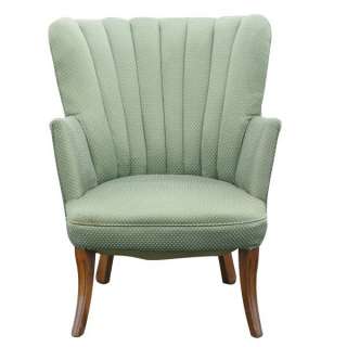   features wood legs and frame original green patterned upholstery 25 5