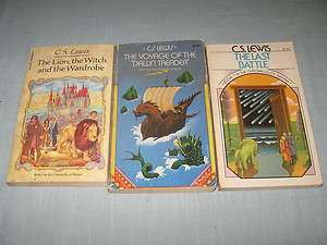 LOT OF 3 THE CHRONICLES OF NARNIA SERIES C.S. Lewis PB #1,3, 7  