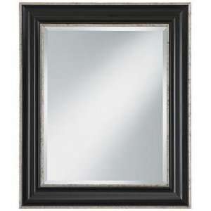   Silver and Black Panel Wood Frame 36 High Wall Mirror