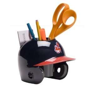   Indians Navy Blue Mini Baseball Helmet Desk Caddy