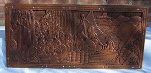   original story board, wood carving, 1971, Koror Jail, Palau  