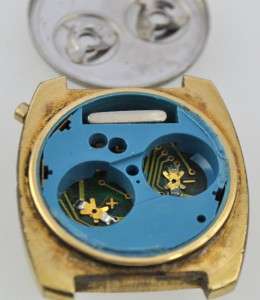 Vintage 70s Wyler LED Mens Wrist Watch For Repair or Parts Decent Case 