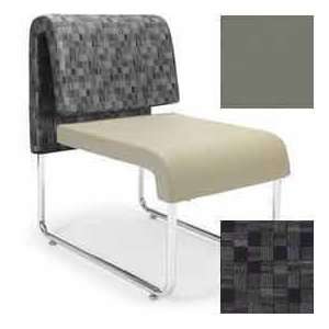  Uno Lounge Chair   Plum Fabric Back & Taupe Leatherette 