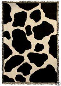 69x48 COW Farm Skin Print Jacquard Throw Blanket  