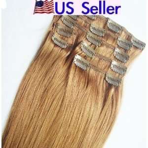  Full Head 16 100% REMY Human Hair Extensions 7Pcs Clip in 