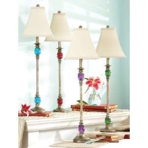   Table Lamps with Bead Ball Top in Silver Finish