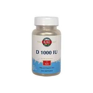  KAL   Vitamin D 1000, 1000, 100 softgels Health 