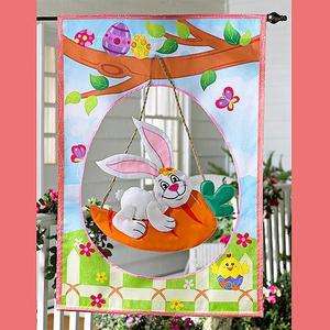 CUTE Easter Bunny Swinging 39 x 27 Yard Flag FREE SH  