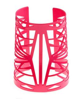 Fuscia (Pink) Cut Out Neon Cuff  244508777  New Look