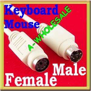 5FT PS2 KEYBOARD MOUSE EXTENSION MALE / FEMALE CABLE 36  