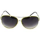  Yellow Aviator Sunglasses with Purple black Lenses